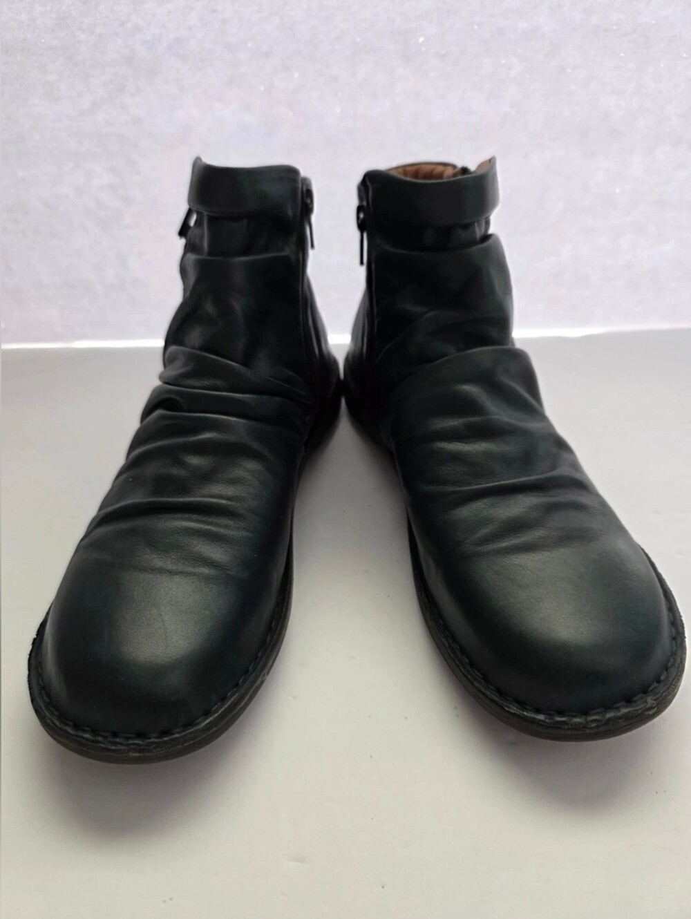 Miz Mooz Pleasant Balances Comfort Ruched Leather Upper Dark Green Sz  10.5- 11